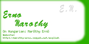 erno marothy business card