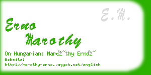 erno marothy business card